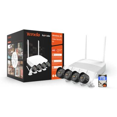 Tenda Kit Videosorveglianza WiFi, 4X 2K Telecamere da Esterno e 4CH NVR (fino a 10TB) con 1TB HDD, Visione Notturna a Colori, Rilevamento del Movimento e Persona, H.265, Accesso Remoto, K4W-3TC-1T Tenda Kit Videosorveglianza WiFi, 4X 2K Telecamere da Esterno e 4CH NVR (fino a 10TB) con 1TB HDD, Visione Notturna a Colori, Rilevamento del Movimento e Persona, H.265, Accesso Remoto, K4W-3TC-1T