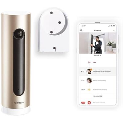 Netatmo Telecamera Wifi Interno con Supporto a Parete, 1080P, Videocamera di Sorveglianza, Sensore di Movimento, Visione Notturna, Senza Abbonamenti, Compatibile con Alexa, Google, Apple, NSC-AMZ Netatmo Telecamera Wifi Interno con Supporto a Parete, 1080P, Videocamera di Sorveglianza, Sensore di Movimento, Visione Notturna, Senza Abbonamenti, Compatibile con Alexa, Google, Apple, NSC-AMZ