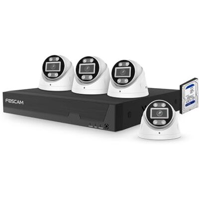 FOSCAM Kit videosorveglianza digitale PoE 4 telecamere T8EP con disco rigido 2T incluso FOSCAM Kit videosorveglianza digitale PoE 4 telecamere T8EP con disco rigido 2T incluso