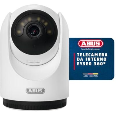 ABUS EYSEO Telecamera di sorveglianza da interno a 360° 3K, rilevamento e tracciamento persone/animali, privacy, visione notturna a colori, audio bidirezionale, senza abbonamento ABUS EYSEO Telecamera di sorveglianza da interno a 360° 3K, rilevamento e tracciamento persone/animali, privacy, visione notturna a colori, audio bidirezionale, senza abbonamento