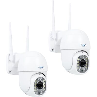 PNI Kit di 2 telecamere di videosorveglianza wireless IP440 WiFi PTZ, 4MP, zoom digitale, slot micro SD, stand-alone, allarme rilevamento movimento, motion tracking PNI Kit di 2 telecamere di videosorveglianza wireless IP440 WiFi PTZ, 4MP, zoom digitale, slot micro SD, stand-alone, allarme rilevamento movimento, motion tracking