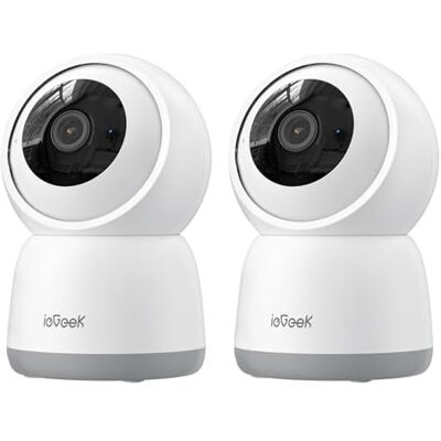 ieGeek 5MP Telecamera WiFi Interno 2,4GHz/5GHz, Videocamera Sorveglianza con Tracciamento del Movimento, Rotazione a 360° PTZ, Visione Notturna, Audio Bidirezionale, Funziona con Alexa, SC1 Pro, 2pz ieGeek 5MP Telecamera WiFi Interno 2,4GHz/5GHz, Videocamera Sorveglianza con Tracciamento del Movimento, Rotazione a 360° PTZ, Visione Notturna, Audio Bidirezionale, Funziona con Alexa, SC1 Pro, 2pz
