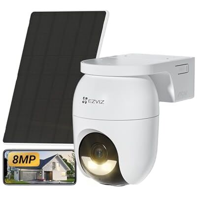 EZVIZ CB8 Lite 4K Telecamera WiFi Esterno Senza Fili a Batteria con Pannello Solare 5W, PTZ 360°, Modalità AOV, Rilevamento AI Persone/Veicoli, Visione Notturna a Colori & Difesa Attiva, WiFi 6 EZVIZ CB8 Lite 4K Telecamera WiFi Esterno Senza Fili a Batteria con Pannello Solare 5W, PTZ 360°, Modalità AOV, Rilevamento AI Persone/Veicoli, Visione Notturna a Colori & Difesa Attiva, WiFi 6