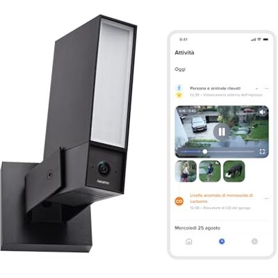 Netatmo Videocamera di Sorveglianza Esterna, WiFi 5 GHz, 2SD, 2K HDR, Rilevamento intelligente di persone/Veicoli e animali/proiettore LED 12 W, Sirena 105 dB, Archiviazione locale, Netatmo Videocamera di Sorveglianza Esterna, WiFi 5 GHz, 2SD, 2K HDR, Rilevamento intelligente di persone/Veicoli e animali/proiettore LED 12 W, Sirena 105 dB, Archiviazione locale,
