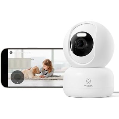 Woox Telecamera Sorveglianza WiFi Interno, Camere Sorveglianza Domicilio a 360° con Rilevamento di Movimento/Tracciamento/Audio Bidirezionale, Telecamera Sorveglianza Bambino con Visione Notturna Woox Telecamera Sorveglianza WiFi Interno, Camere Sorveglianza Domicilio a 360° con Rilevamento di Movimento/Tracciamento/Audio Bidirezionale, Telecamera Sorveglianza Bambino con Visione Notturna