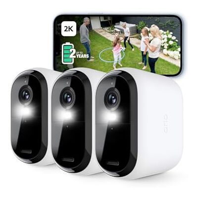 Arlo Essential 2K Telecamera WiFi Esterno Senza Fili, Telecamera WiFi Interno, Sirena Allarme Casa, Sensore Di Movimento, Visione Notturna A Colori, Prova Inclusa Secure, 3 Telecamere, Bianche Arlo Essential 2K Telecamera WiFi Esterno Senza Fili, Telecamera WiFi Interno, Sirena Allarme Casa, Sensore Di Movimento, Visione Notturna A Colori, Prova Inclusa Secure, 3 Telecamere, Bianche