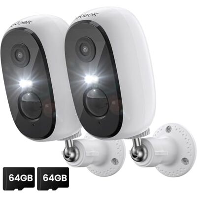 ieGeek 2K Telecamera Wi-Fi Esterno Senza Fili a Batteria, Videocamera Sorveglianza Interno WiFi con Rilevamento Umano PIR, Sirena, 3MP Visione Notturna a Colori, Audio a 2 Vie, SD/Cloud, IP65, 2 pz ieGeek 2K Telecamera Wi-Fi Esterno Senza Fili a Batteria, Videocamera Sorveglianza Interno WiFi con Rilevamento Umano PIR, Sirena, 3MP Visione Notturna a Colori, Audio a 2 Vie, SD/Cloud, IP65, 2 pz