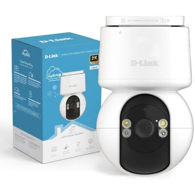 D-Link DCS-6530 Telecamera Wi-Fi da esterno 2K Pan e Tilt Copertura a 360° con rilevamento persone tramite IA, visione notturna a colori, Wi-Fi 6 e protezione IP65. D-Link DCS-6530 Telecamera Wi-Fi da esterno 2K Pan e Tilt Copertura a 360° con rilevamento persone tramite IA, visione notturna a colori, Wi-Fi 6 e protezione IP65.
