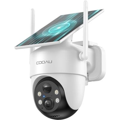 COOAU 2K Telecamera Wi-Fi Esterno Senza Fili, Telecamera Pannello Solare COOAU 2K Telecamera Wi-Fi Esterno Senza Fili, Telecamera Pannello Solare