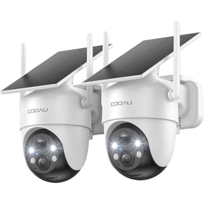 COOAU 2K Telecamera Wi-Fi Esterno Senza Fili, Telecamera Pannello Solare COOAU 2K Telecamera Wi-Fi Esterno Senza Fili, Telecamera Pannello Solare