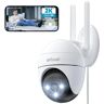 ieGeek 2K Telecamera Wi-Fi Esterno 360° PTZ Videocamera Sorveglianza WiFi con 3MP Visione Notturna a Colori 15m,Rilevamento Umano PIR e Allarme Sonoro e Luminoso