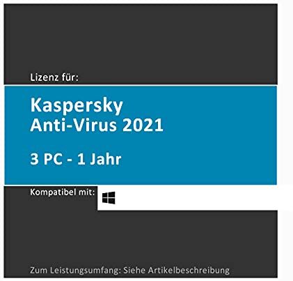 Kaspersky Chiave di licenza per Anti-Virus   2022   3 dispositivi   1 anno   Codice di licenza tramite e-mail