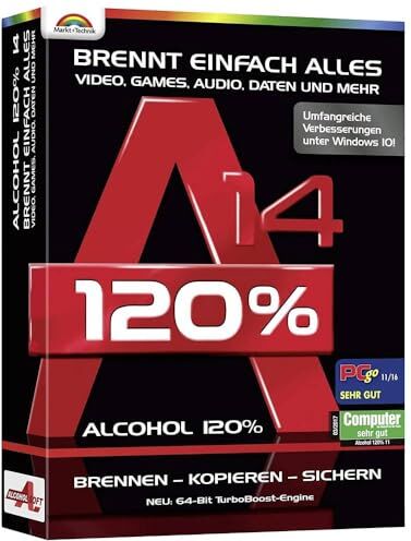 Markt & Technik Alcohol 120% Versione 14 Versione Completa, 1 Licenza Software Windows masterizzazione