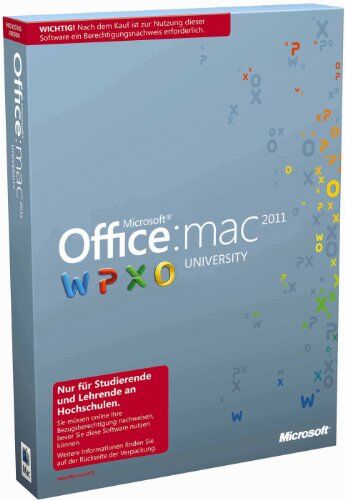 Microsoft Office Mac University 2011, SP1, DVD, Edu, 1u, DEU