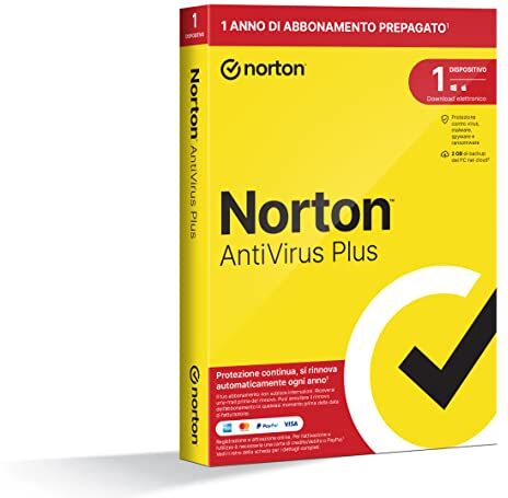 Symantec Antivirus Plus 2024, 1 Dispositivo, Licenza di 1 anno con rinnovo automatico, PC o Mac