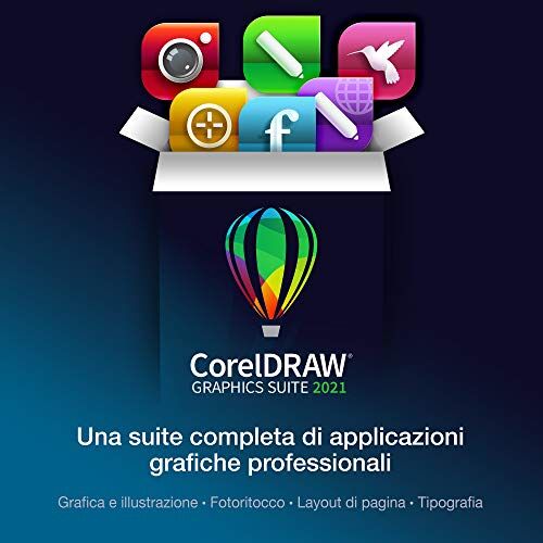 Corel DRAW Graphics Suite 2021   Software di Grafica per Professionisti   Illustrazione Vettoriale, Layout ed Editing di Immagini   Licenza Perpetua   1 Dispositivo   PC DVD