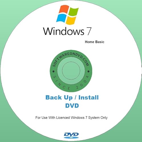 Generic DVD di installazione sostitutivo per Windows 7 Home Basic con SP1 Lingua Italiana 32 Bit