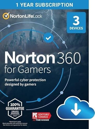 Symantec Norton 360 for gamers Potente protezione progettata per i giocatori su PC 3 dispositivi 50gb