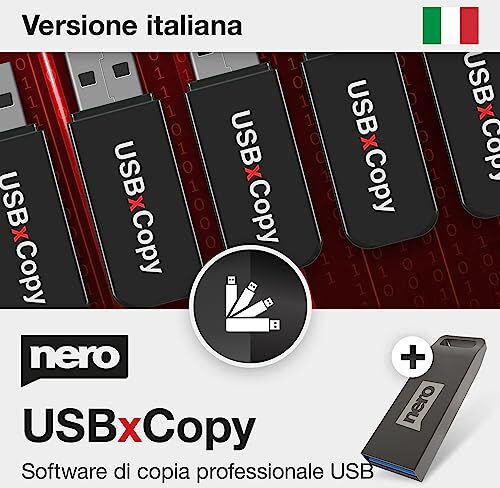 Nero USBxCopy   Clona dispositivi USB   Copia 1 a 1   Raspberry Pi Os   Crea ISO su più unità USB   Rimuove completamente i dati sensibili   Software con chiavetta USB)   per Windows 11 / 10 / 8 / 7