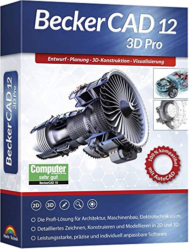 Markt & Technik BeckerCAD 12 3D PRO versione completa, 1 licenza software CAD Windows