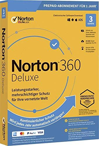 Symantec Norton Life Lock 360 Deluxe 1U 3D 1Y 1 User, 3 Device, 1 Jahr, Box