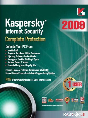 Kaspersky Lab Internet Security 2009, 1-Desktop, 1 year Subscription (PC)