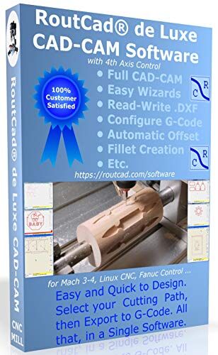 ROUTCAD-ROUTBOT CAD-CAM CNC Mill 4 Axis Software for Mach 3-4, Linux CNC, EMC2, CNC 3040. Design your part and generate the g-code with a single easy to use software, plus many tutorial training videos included.