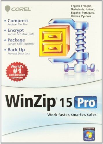 Corel WinZip 15 Pro, 1u, DVD, ML