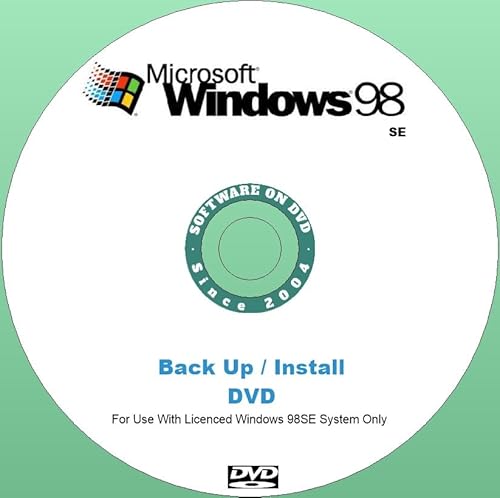 Generic DVD sostitutivo di installazione di backup per Windows 98 SE Seconda Edizione in lingua italiana