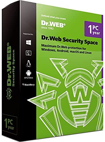 Brand:Dr.Web Antivirus Dr.Web Spazio Di Sicurezza 2021 Windows, macOS, Linux. OS/2 v12 1 Anno / 1 Pz