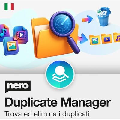 Nero Duplicate Manager Elimina foto duplicate e simili (HEIC/HEIF, RAW, JPG, PNG) Rileva duplicati audio e video Licenza lifetime 1 PC Windows 11/10 Nero Duplicate Manager Elimina foto duplicate e simili (HEIC/HEIF, RAW, JPG, PNG) Rileva duplicati audio e video Licenza lifetime 1 PC Windows 11/10