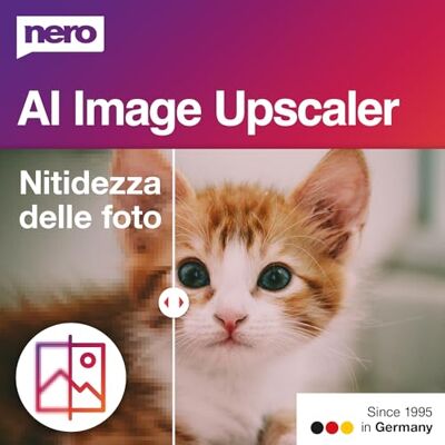 Nero AI Image Upscaler 365 Nitidire Foto Sfocate Migliorare Dettagli con Intelligenza Artificiale Ottimizzazione Immagini Riduzione Rumore 1 PC Windows 11/10 Nero AI Image Upscaler 365 Nitidire Foto Sfocate Migliorare Dettagli con Intelligenza Artificiale Ottimizzazione Immagini Riduzione Rumore 1 PC Windows 11/10