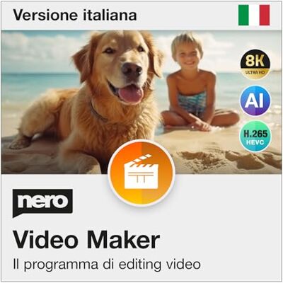 Nero Video Maker 2026 Programma Montaggio Video Creare e Modificare Video e Slideshow 4K/8K HD 1000+ Effetti e Modelli Motion Tracking e Green Screen Licenza a Vita Windows 11/10 Nero Video Maker 2026 Programma Montaggio Video Creare e Modificare Video e Slideshow 4K/8K HD 1000+ Effetti e Modelli Motion Tracking e Green Screen Licenza a Vita Windows 11/10
