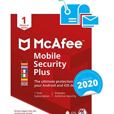 McAfee Mobile Security Plus 2020 Edizione Europea 1 Dispositivo Abbonamento di 1 anno PC/Mac/Smartphone/Tablet Codice di attivazione via mail McAfee Mobile Security Plus 2020 Edizione Europea 1 Dispositivo Abbonamento di 1 anno PC/Mac/Smartphone/Tablet Codice di attivazione via mail