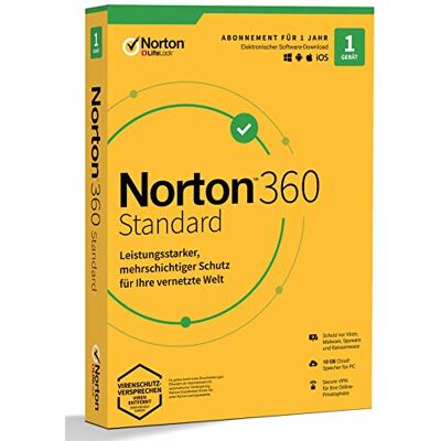 Symantec Norton 360 Standard 1 User (1 Dispositivo) / 1 Jahr 10GB Piattaforma di Sicurezza Cloud Symantec Norton 360 Standard 1 User (1 Dispositivo) / 1 Jahr 10GB Piattaforma di Sicurezza Cloud