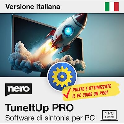 Nero TuneItUp PRO Software per Ottimizzare e Pulire PC Velocizza Windows Avvio più Rapido Navigazione Web più Veloce Ottimizzazione Sistema Licenza Annuale Windows 11/10 1 PC Nero TuneItUp PRO Software per Ottimizzare e Pulire PC Velocizza Windows Avvio più Rapido Navigazione Web più Veloce Ottimizzazione Sistema Licenza Annuale Windows 11/10 1 PC