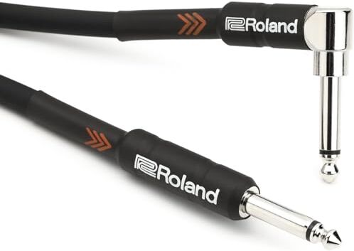 Roland Black series Instrument Cable Black Angled, length: 5ft/1.5m