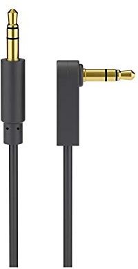 goobay Cavo di Collegamento Audio AUX, Stereo da 3.5mm e 3 Pin, Slim, CU, Angolato, Nero, 1m Lunghezza del Cavo