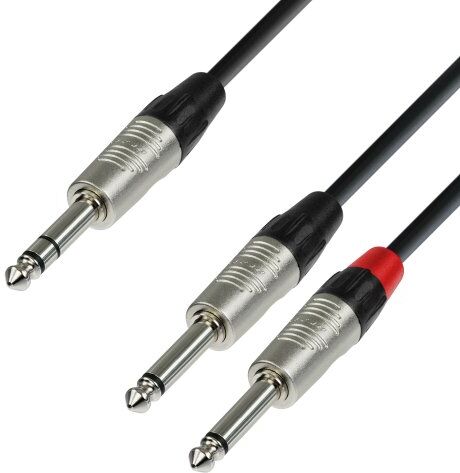 Adam Hall Cables 4 STAR YVPP 0150 Cavo audio REAN jack stereo da 6,3 mm a 2 x jack mono da 6,3 mm 1,5 m