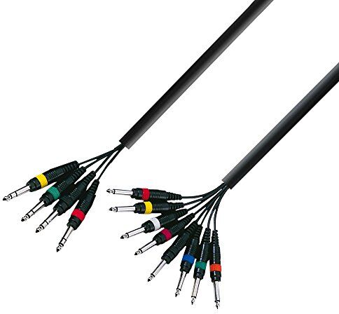 Adam Hall Cables 3 STAR L8 VP 0500 Cavo multipolare 4 x jack stereo da 6,3 mm a 8 x jack mono da 6,3 mm 5 m