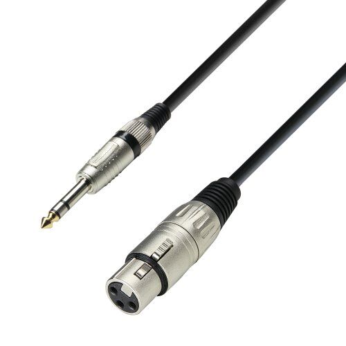 Adam Hall Cables 3 STAR BFV 0600 Cavo Microfono XLR femmina a Jack stereo da 6,3 mm 6 m