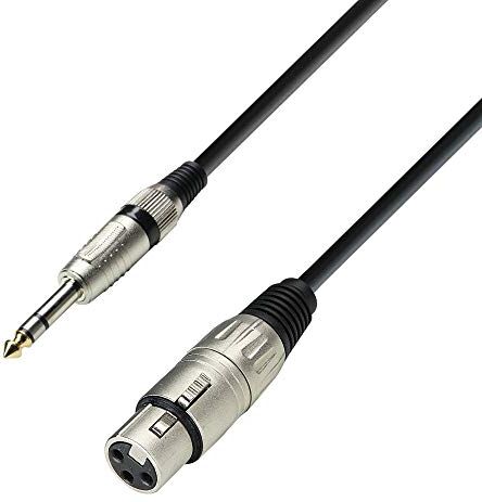 Adam Hall Cables 3 STAR BFV 0100 Cavo Microfono XLR femmina a Jack stereo da 6,3 mm 1 m