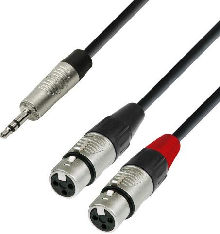 Adam Hall Cables 4 STAR YWFF 0180 Cavo audio REAN jack stereo da 3,5 mm a 2 x XLR femmina 1,8 m