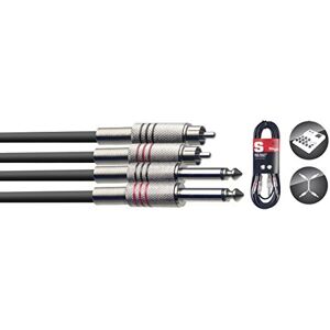 Stagg STC6P Cavo S Serie Audio 2 x Jack Fono Gemello RCAm a Jack 6,3 mm, 6m Stagg STC6P Cavo S Serie Audio 2 x Jack Fono Gemello RCAm a Jack 6,3 mm, 6m