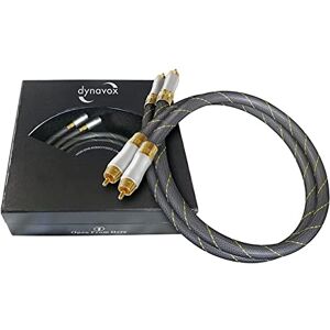 Dynavox cavo stereo RCA di alta gamma, cavo RCA premium con schermatura multipla, rame ad alta purezza, connettori placcati in oro 24k, 0,6m Dynavox cavo stereo RCA di alta gamma, cavo RCA premium con schermatura multipla, rame ad alta purezza, connettori placcati in oro 24k, 0,6m