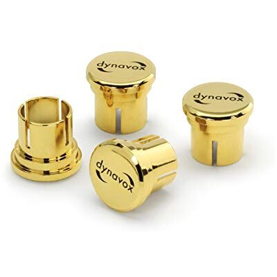 Dynavox Set di 4 tappi di protezione RCA per connettori RCA, placcati in oro 24 K, 4 pezzi Dynavox Set di 4 tappi di protezione RCA per connettori RCA, placcati in oro 24 K, 4 pezzi