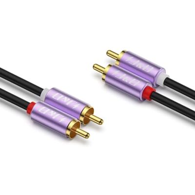 J&D Cavo Audio 2 RCA, Guscio in Lega di Alluminio Viola, Connettori RCA Maschio/Maschio Placcati Oro, Cavo Stereo Aux per Home Theater, HDTV, Amplificatori, Sistemi Hi-Fi, Altoparlanti, 0.9 m J&D Cavo Audio 2 RCA, Guscio in Lega di Alluminio Viola, Connettori RCA Maschio/Maschio Placcati Oro, Cavo Stereo Aux per Home Theater, HDTV, Amplificatori, Sistemi Hi-Fi, Altoparlanti, 0.9 m