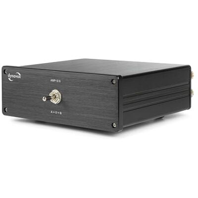 Dynavox AMP-S III, commutatore per amplificatori e altoparlanti, chassis in alluminio, 2 coppie di casse su 1 amplificatore / 2 amplificatori su 1 coppia di casse, connettori a banana/morsetti, nero Dynavox AMP-S III, commutatore per amplificatori e altoparlanti, chassis in alluminio, 2 coppie di casse su 1 amplificatore / 2 amplificatori su 1 coppia di casse, connettori a banana/morsetti, nero