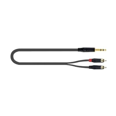 QUIK LOK JUST JS2RCA-3 Cavo Adattatore Jack Stereo 6.3mm TRS a 2 RCA Maschio, 3m, Nero QUIK LOK JUST JS2RCA-3 Cavo Adattatore Jack Stereo 6.3mm TRS a 2 RCA Maschio, 3m, Nero