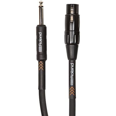 Roland Cavo bilanciato per microfono Black Series—connettore da XLR a 1/4”, 3 m/20 ft. , nero Roland Cavo bilanciato per microfono Black Series—connettore da XLR a 1/4”, 3 m/20 ft. , nero